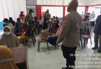 Vaksinasi Covid-19 Polsek Mukomuko Selatan, Sabtu  (26/03/2022) lalu.