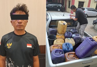 Pelaku dan barang bukti saat diamankan