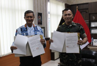 Kodim Bersama Lapas Kelas II A Palangka Raya saat Jalin Kerjasama Patroli Sambang dan Wasbang Bagi Para Napi 