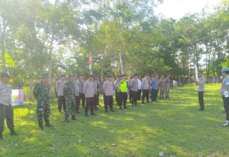 Apel Pengamanan Anggota Kepolisian Polsek Belitang Dua Polres Oku Timur Polda Sumsel bersama Anggota TNI dan Anggota Satpol PP 
