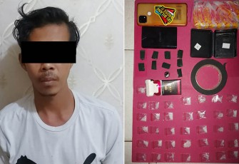 Tersangka dan barang bukti saat diamankan