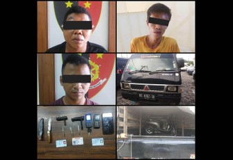 Tersangka dan barang bukti saat diamankan