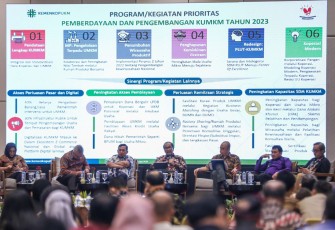 Rapat Koordinasi Nasional Bidang Koperasi, UMKM, dan Kewirausahaan Tahun 2022, di Surakarta, Jawa Tengah, Rabu (12/10) malam.