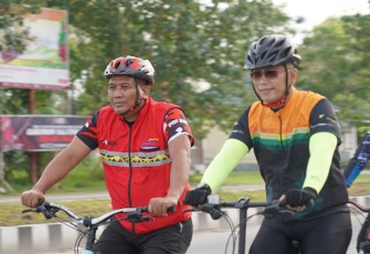Dandim 1016 Palangka Raya dan Anggota saat Gowes Bersama Danrem 102 Panju Panjung