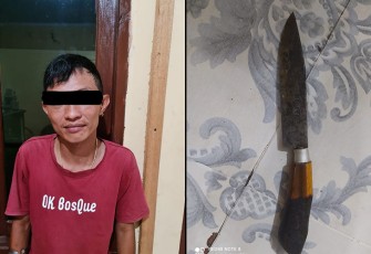 Tersangka dan barang bukti saat diamankan