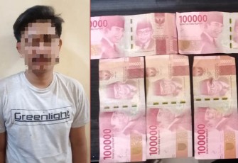 Pelaku dan barang bukti saat diamankan