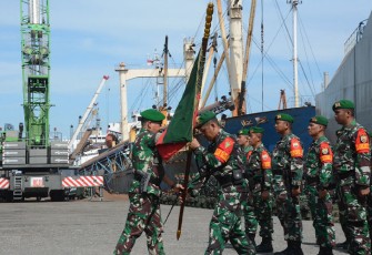 Upacara Pemberangkatan Satgas Pamtas Yonif 132/BS Sektor Utara RI-PNG 2022