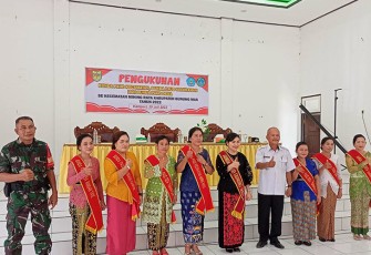 Babinsa Desa Rangan Tate Koramil 1016-03/Sepang Serka Helprit saat menghadiri Acara Pengukuhan Bunda PAUD