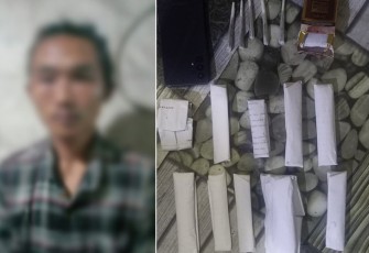 Tersangka dan barang bukti saat diamankan