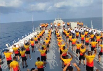 Pembinaan Fisik Harus Tetap Jalan Meski BErada di Tengah Laut 