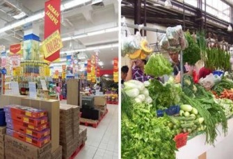 ilustrasi pasar tradisional dan pasar modern sumber : nusabali.com