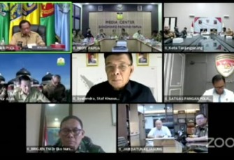 Rakornas Pengendalian Inflasi Tahun 2023 yang dilaksanakan secara daring, Senin (6/3).