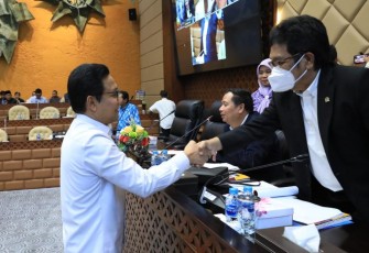 Menteri Desa PDTT, Abdul Halim Iskandar pada RDP di Gedung DPR, Senayan, Jakarta, Rabu (12/9/2023).