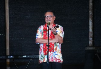 Wali Kota Bitung Maurits Mantiri saat memberikan sambutan