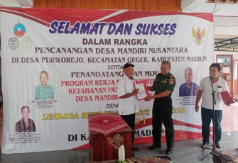 Danramil 11/Geger Hadiri Pencanangan dan Program Kerjasama Kemitraan Ketahanan Pangan Nasional Desa Mandiri Nusantara