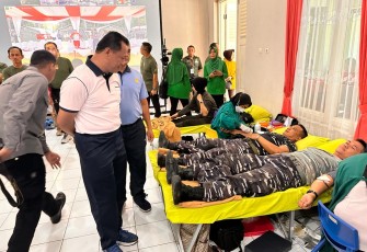 Danlanal Semarang Ikuti Bakti Sosial Donor Darah Gabungan TNI