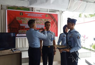Suasana pelantikan Tunas Muda Pengayoman Angkatan 2021 di Lapas Kelas III Suliki.