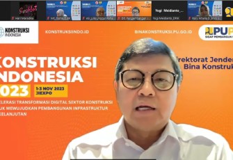 Rachman Arief dalam webinar bertajuk Optimalisasi Penggunaan Semen Ramah Lingkungan di Kementerian PUPR dalam rangka Mewujudkan Pembangunan Konstruksi Berkelanjutan, Kamis (5/10/2023). 