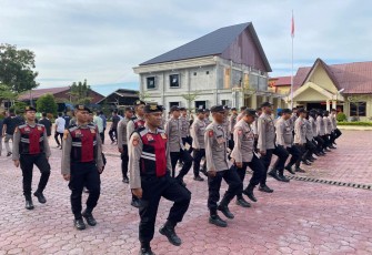 Personel Polres Aceh Timur saat Latihan Perdaspol