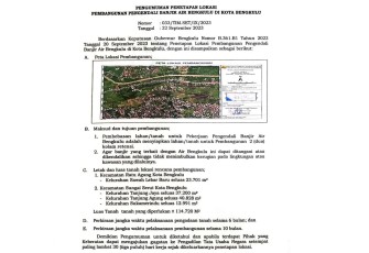 Pemprov Bengkulu Resmi Tetapkan Lokasi Pembangunan Pengendali Banjir Air Bengkulu