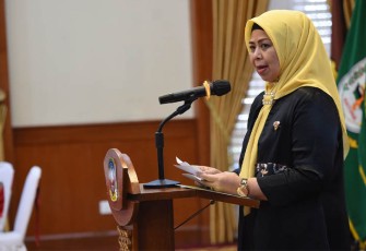 Dewi Ansar saat Buka Rakerda Dekranasda Kepri Tahun 2023