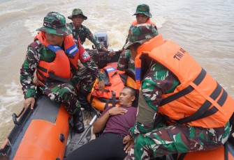 Korem 121/ABW Gelar Geladi Simulasi Penanganan Bencana Alam Banjir