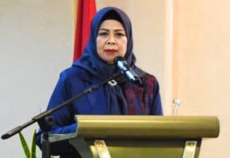 Ketua TP-PKK Provinsi Kepulauan Riau Hj. Dewi Kumalasari Ansar saat membuka Seminar Usaha Peningkatan Pendapatan Keluarga (UP2K) di Grand Lagoi Hotel, Kabupaten Bintan, Selasa (21/11). 