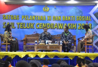 Danlantamal VI Beri Pengarahan Kepada Peserta Pelantara-11 di KRI BAC-593