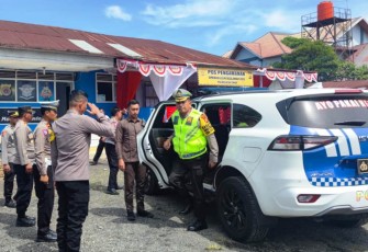 Dirlantas Polda Aceh Cek Pos Pengamanan Operasi Lilin Seulawah 2023 Polres Aceh Timur