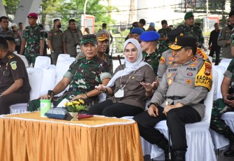 Apel Gelar Pasukan Operasi Ketupat 2023, yang dilaksanakan di Lapangan Karebosi, Kota Makassar. Senin (17/04/2023).