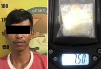 Tersangka dan barang bukti saat diamankan