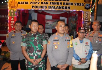 Dandim 1001/HSU-BLG Letkol Inf Dhuwi Hendradjaja saat apel gabungan pengamanan malam tahun baru