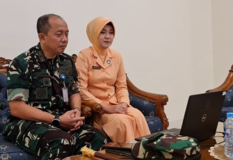 Komandan Kosek IKN Marsma TNI Setiawan saat mengikuti pembukaan FESA secara virtual, Selasa (10/1)