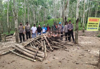 Serka Nasrullah saat pembongkaran lokasi judi sabung ayam