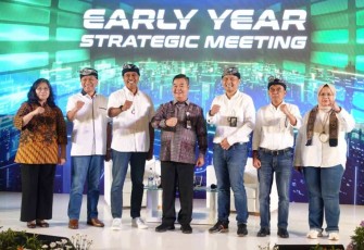 Foto bersama Dirjen Bangda di EYSM 2023 BPJS Ketenagakerjaan di Bali, Jum'at (20/1)