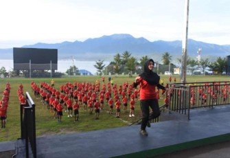 Olahraga bersama prajurit Kodam XVIII Kasuari 