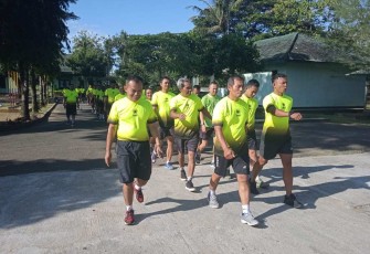 Olahraga bersama prajurit Kodim 0801/Pacitan 