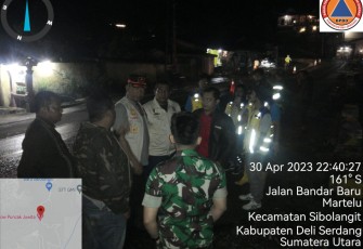 BPBD Kabupaten Deli Serdang saat memantau kondisi banjir 