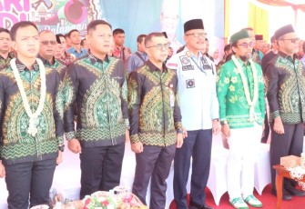 Dandim 1001/HSU-BLG Letkol Inf Dhuwi Hendradjaja saat menghadiri peringatan HUT ke-20 Kabupaten Balangan, Rabu (17/5)