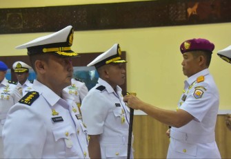 Danlantamal VI Makassar Brigjen TNI (Mar) Amir Kasman saat Sertijab personelnya, Jum'at (7/7) 