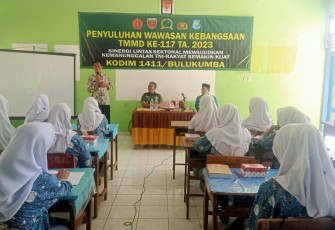 Wasbang dan bela negara di lokasi TMMD ke 117 Kodim 1411/Bulukumba 