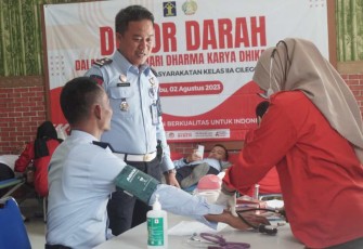 Donor darah pegawai Lapas Cilegon, Rabu (2/8)