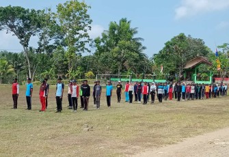 Latihan paskibra jelang HUT Kemerdekaan RI ke 78 di wilayah desa binaan, Jum'at (11/8)