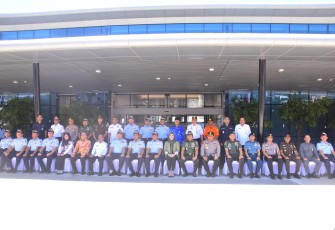 Foto bersama saat peresmian Kantor Baseops Lanud Sultan Hasanuddin, Rabu (30/8)