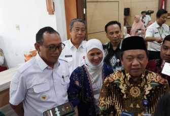 Deputi Kepala BPKP RI bidang PPKD Raden Suharto saat memberikan keterangan pers, Rabu (20/9)