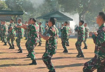 Senam Kesegaran Jasmani Prajurit Kodim 0801/Pacitan, Jum'at (22/9)