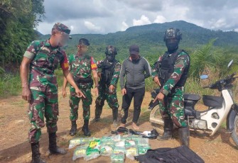 Satgas Yonarmed 10 Brajamusti gagalkan penyeludupan 20 Kg Sabu