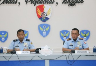 Danlanud Sulaiman Kolonel Pnb Abdul Haris saat membuka sosialisasi dan bimtek P3DN, di Bandung, Kamis (12/1)