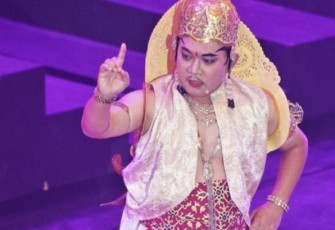 Kasad Jenderal TNI Dudung Abdurachman saat memerankan Batara Guru dalam lakon Pandawa Boyong 