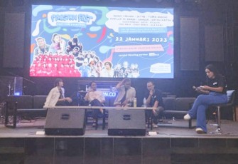Panitia Event Preston Fest, saat menggelar kegiatan acara press release di Preston Coffe Co. Selasa (17/1)